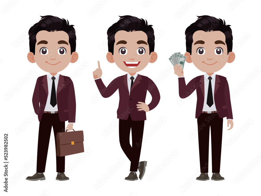 Business person in different positions set
Business person in different positions set