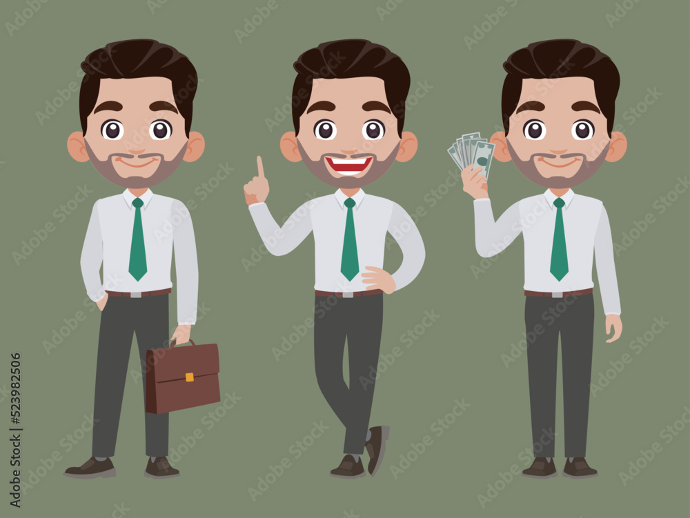 Business person in different positions set
Business person in different positions set