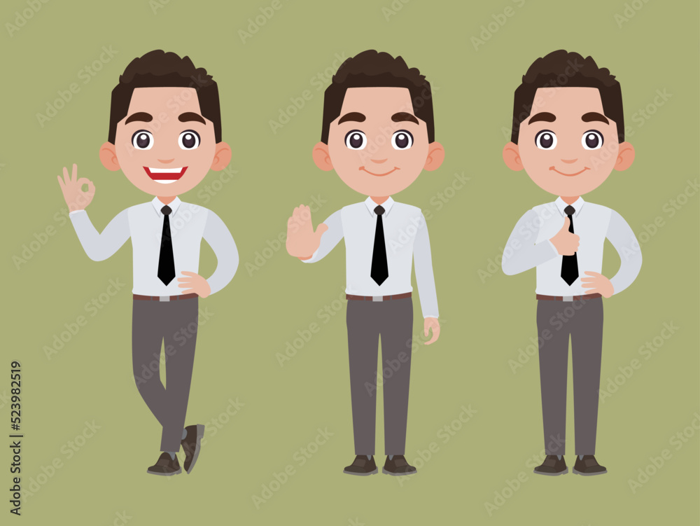 Business person in different positions set
Business person in different positions set