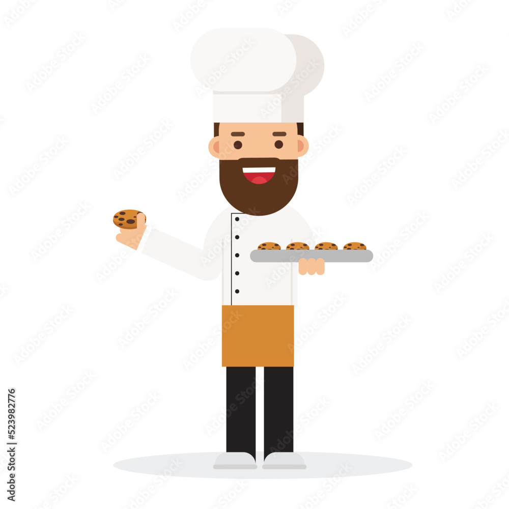 Man baking cookies Royalty Free Vector Image Man baking cookies Royalty Free Vector Image