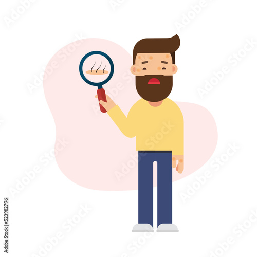 Man Person With Allergy Rashes And Dermatitis