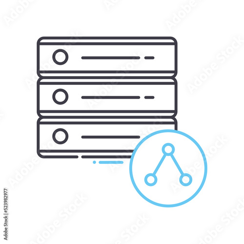 hosting line icon, outline symbol, vector illustration, concept sign