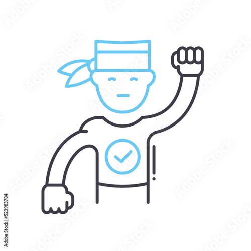 super hero line icon, outline symbol, vector illustration, concept sign