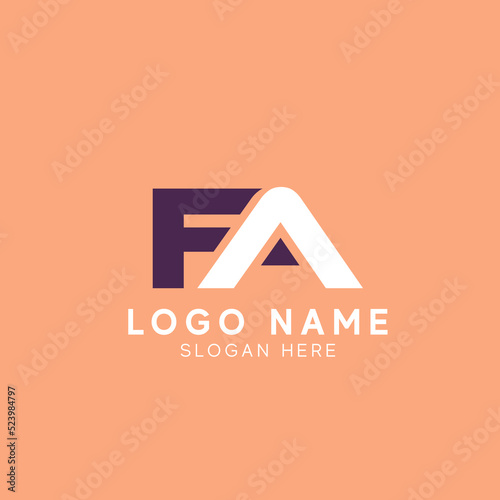 Initial Monogram Letter FA Logo Design Vector Template.