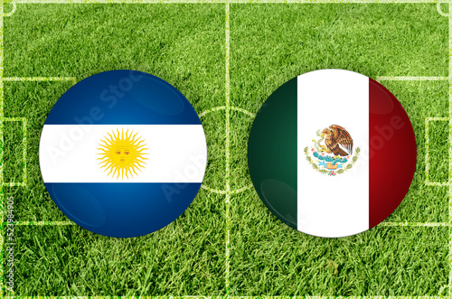 Illustration for Football match Argentina vs Mexico