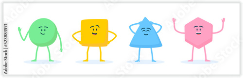 Abstract gender neutral character set with editable stroke arms, legs and eyebrows
