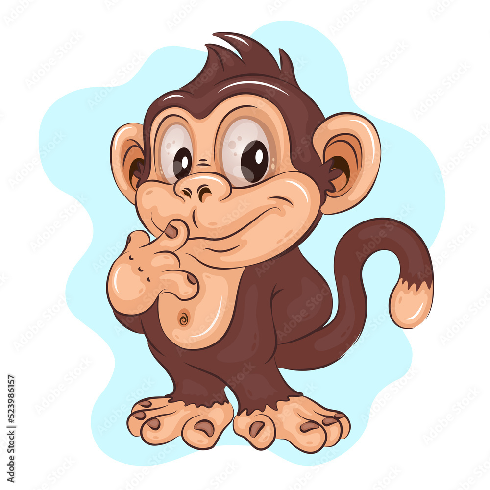 Humble Cartoon Monkey. Cute childish illustration of a Humble cartoon ...