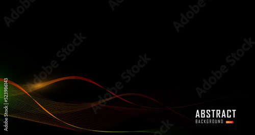 Wave background with orange and green color and shine effect