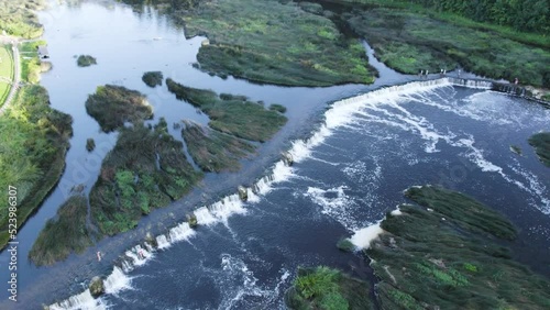 View of The Venta Rapid, widest waterfall in Europe,