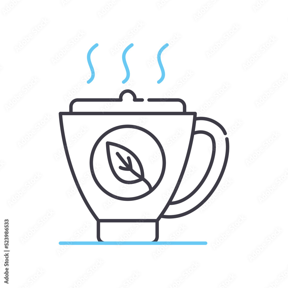 tea line icon, outline symbol, vector illustration, concept sign