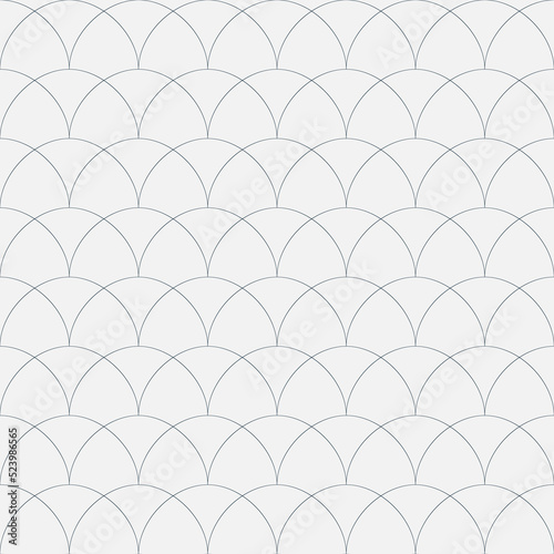 White seamless pattern delicate geometric arch, elegant background for textile design