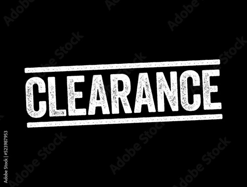 Clearance sale text stamp, business concept background