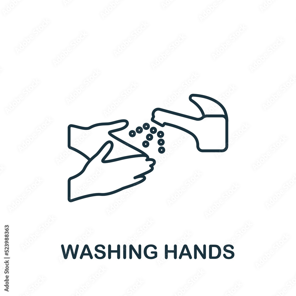 Washing Hands icon. Line simple icon for templates, web design and infographics