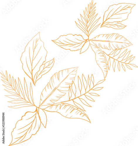 gold leaf line drawing