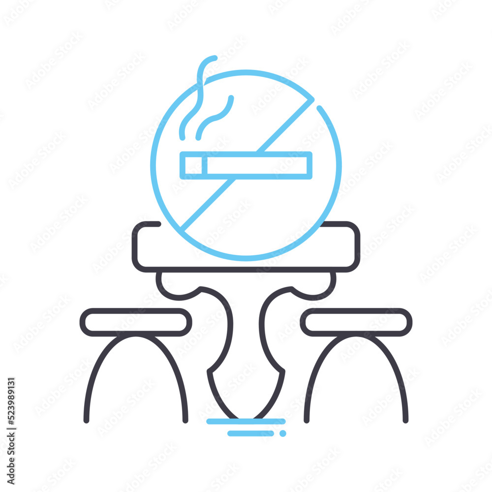 Obraz premium no smoking area line icon, outline symbol, vector illustration, concept sign
