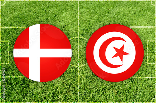 Illustration for Football match Denmark vs Tunisia