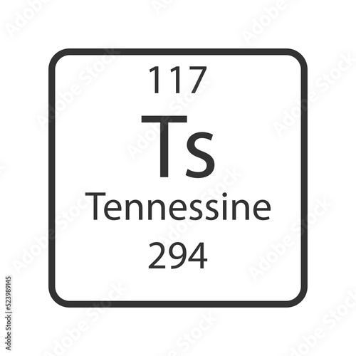 Tennessine symbol. Chemical element of the periodic table. Vector illustration. photo