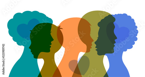 Parents and children. Drawing of a human silhouette.
Family,

adolescent psychology, family relations between relatives. Vector image.