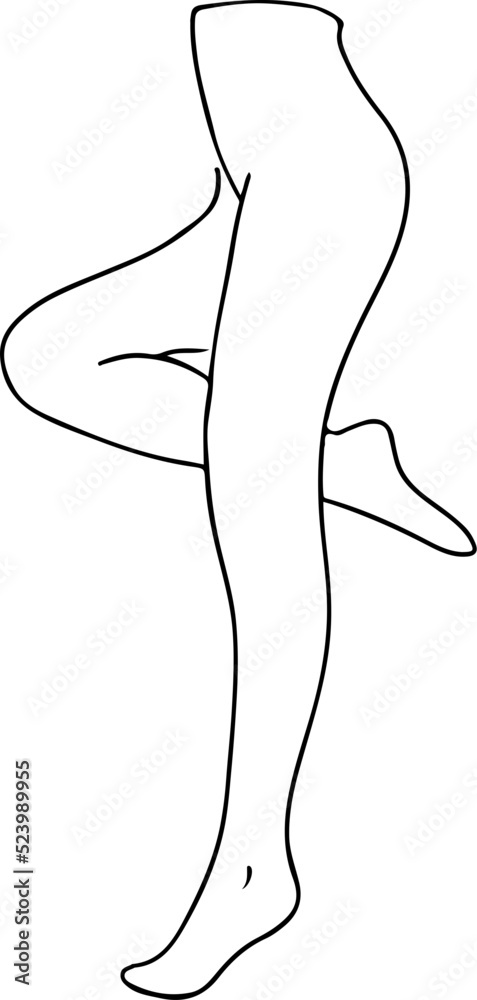 Female hands and feet. Manicure and pedicure concept. Vector Illustration in trendy outline style Female hands and feet. Manicure and pedicure concept. Vector Illustration in trendy outline style