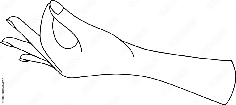 Female hands and feet. Manicure and pedicure concept. Vector Illustration in trendy outline style