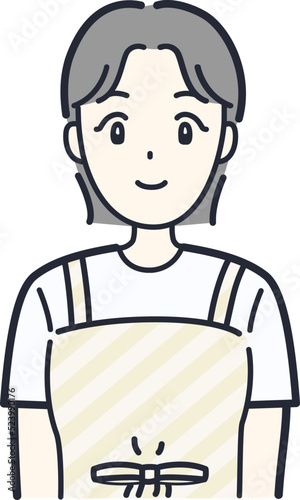 シンプルな笑顔の主婦のイラスト素材