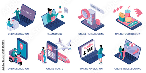 Online Services Isometric Compositions
