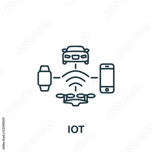 Iot icon. Line simple Industry 4.0 icon for templates, web design and infographics