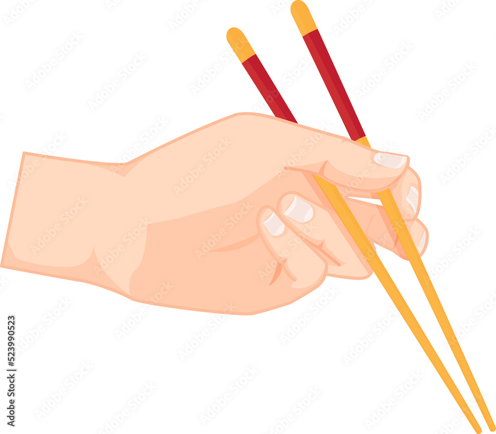 Hand holding chopsticks drawing Hand holding chopsticks drawing