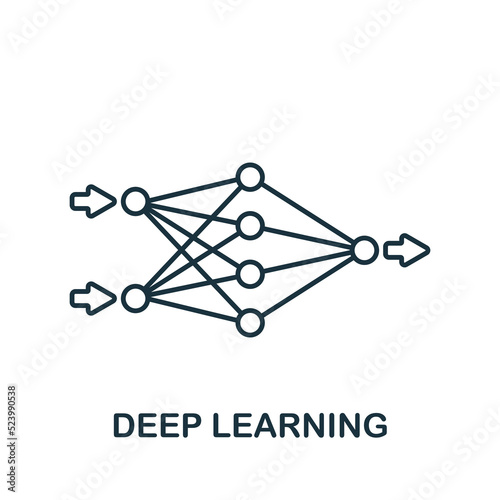 Deep Learning icon. Line simple Industry 4.0 icon for templates, web design and infographics