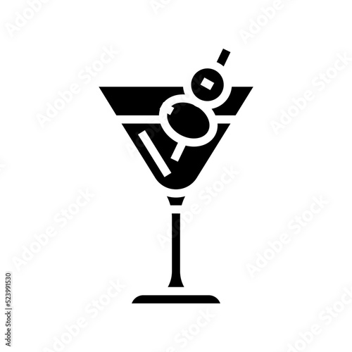 martini beverage drink glyph icon vector. martini beverage drink sign. isolated symbol illustration