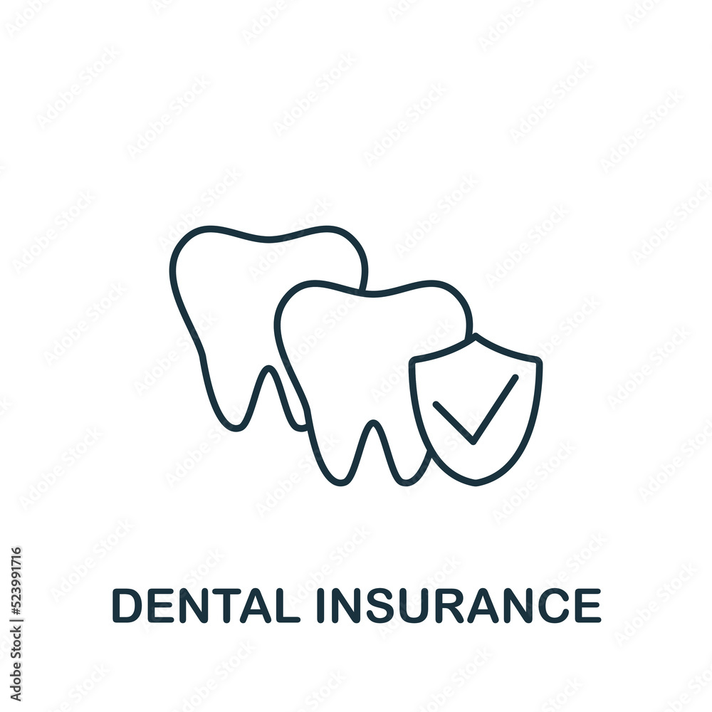 Dental Insurance icon. Line simple Insurance icon for templates, web design and infographics