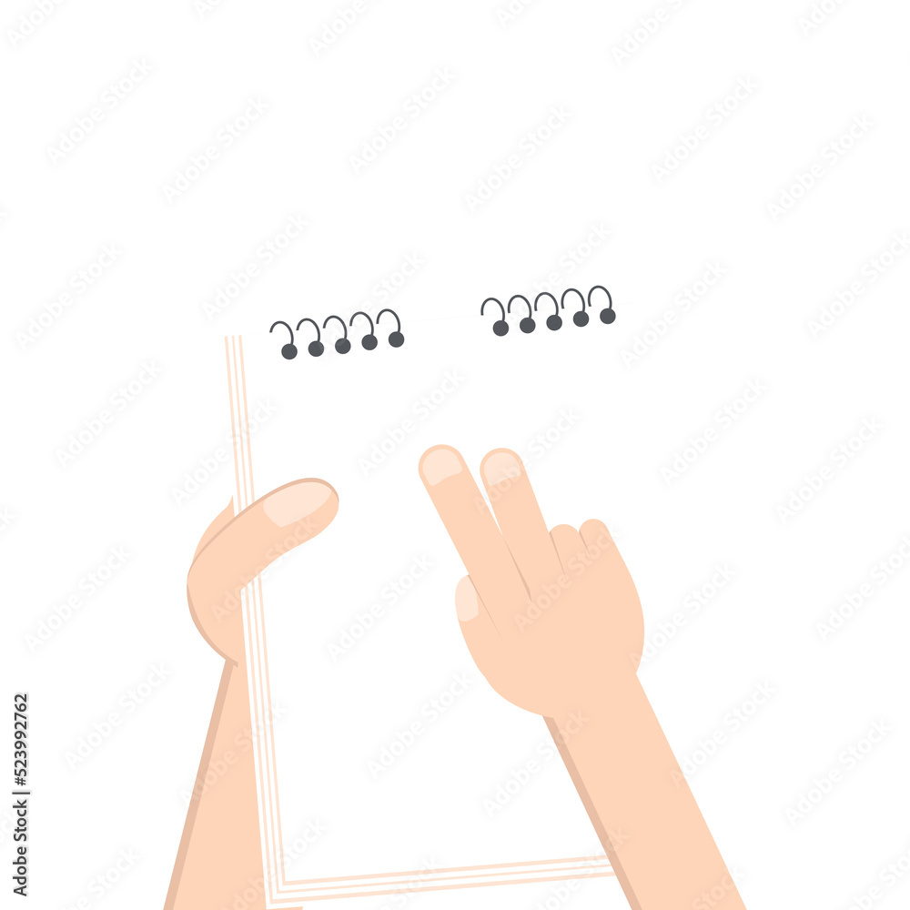 Hand Holding Paper Book Using Right Handed Double Tap Hand Holding Paper Book Using Right Handed Double Tap