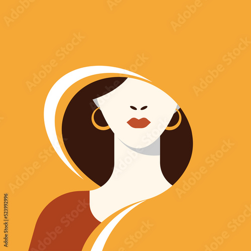 Illustration of a woman of Indian ethnicity with half covered face