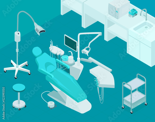 Isometric Dental Office Illustration