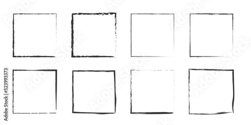Square grunge frame. Dirty frame. Design element for banner, message, invitation, greeting card.