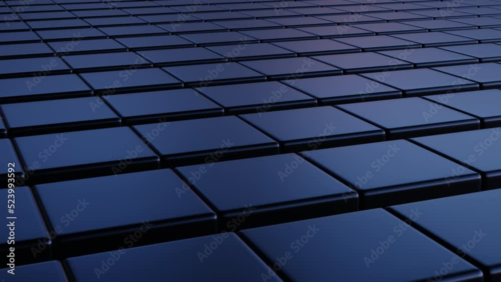 Forward moving black squares way animation on dark background