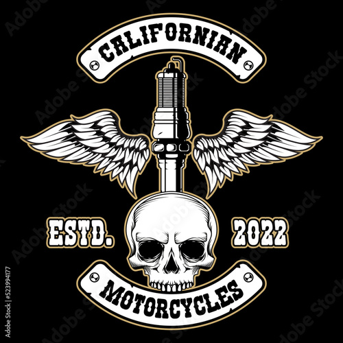 Premium motorcycles club badge in retro style