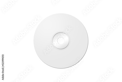 Blank CD Mockup Template on white Background With Shadow. 3d rendering.