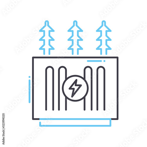 transformer line icon, outline symbol, vector illustration, concept sign