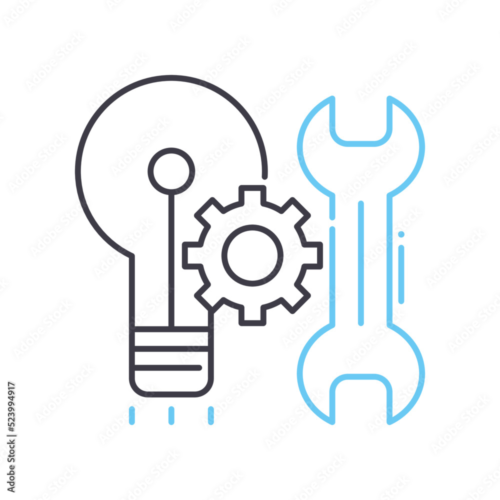 Obraz premium fix problem line icon, outline symbol, vector illustration, concept sign
