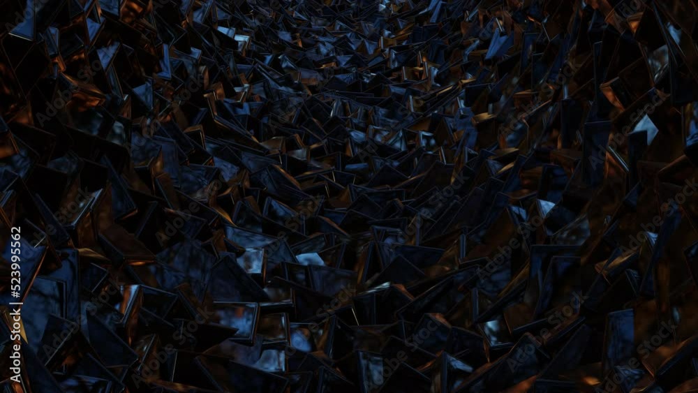Glass shiny abstract black cubes tunnel animation dark background Glass shiny abstract black cubes tunnel animation dark background