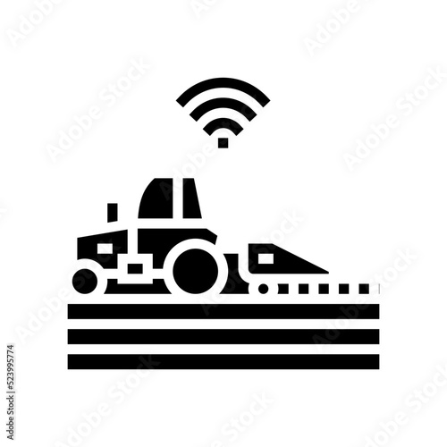tillage smart farm agriculture glyph icon vector. tillage smart farm agriculture sign. isolated symbol illustration