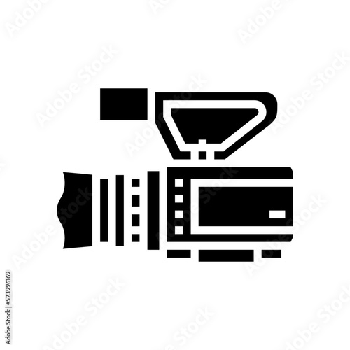 camcoder video production film glyph icon vector. camcoder video production film sign. isolated symbol illustration