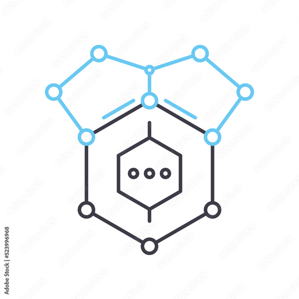 nanomaterials line icon, outline symbol, vector illustration, concept sign