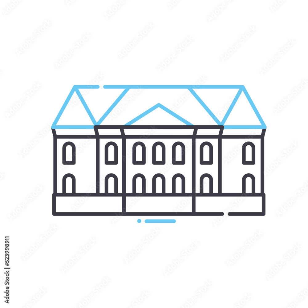 villa line icon, outline symbol, vector illustration, concept sign villa line icon, outline symbol, vector illustration, concept sign