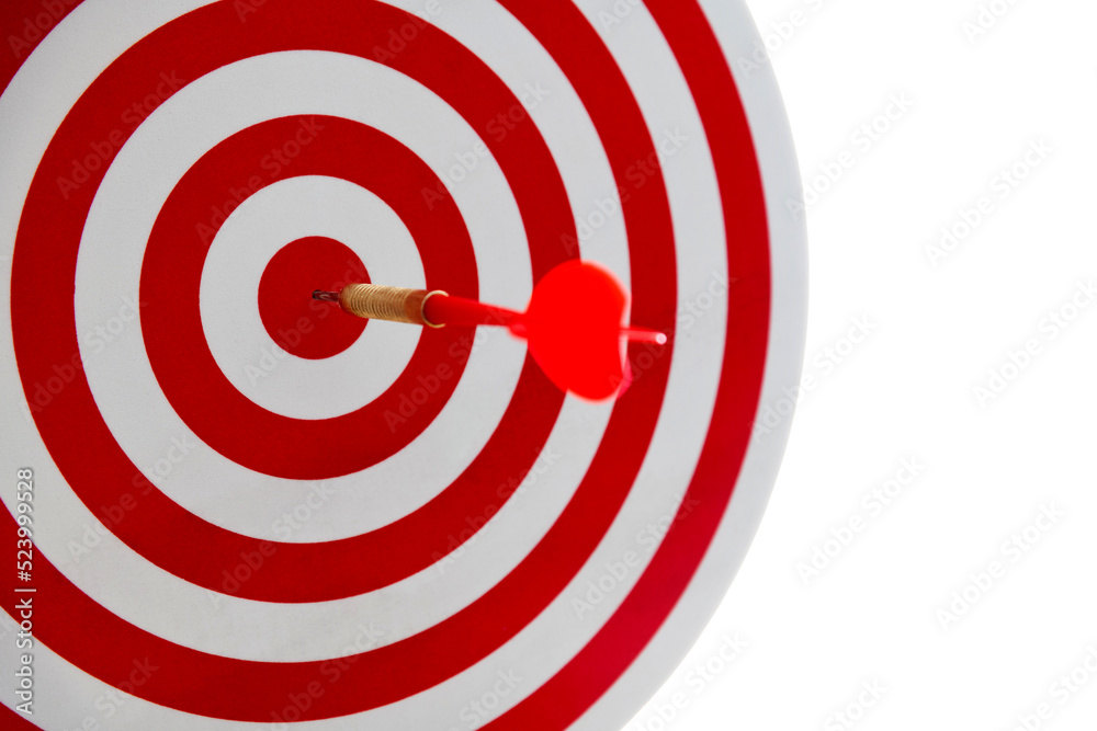 Dart hitting on center target Dart hitting on center target