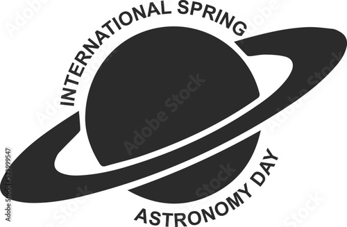 International spring astronomy day black symbol