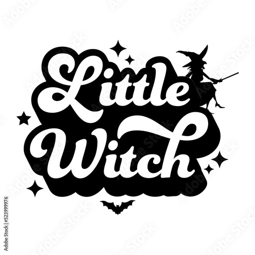  Little witch spooky halloween svg and witch cute,text design for shirt,File for cricut boho retro vintage.