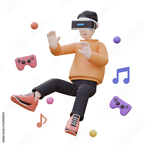 man play game im metaverse