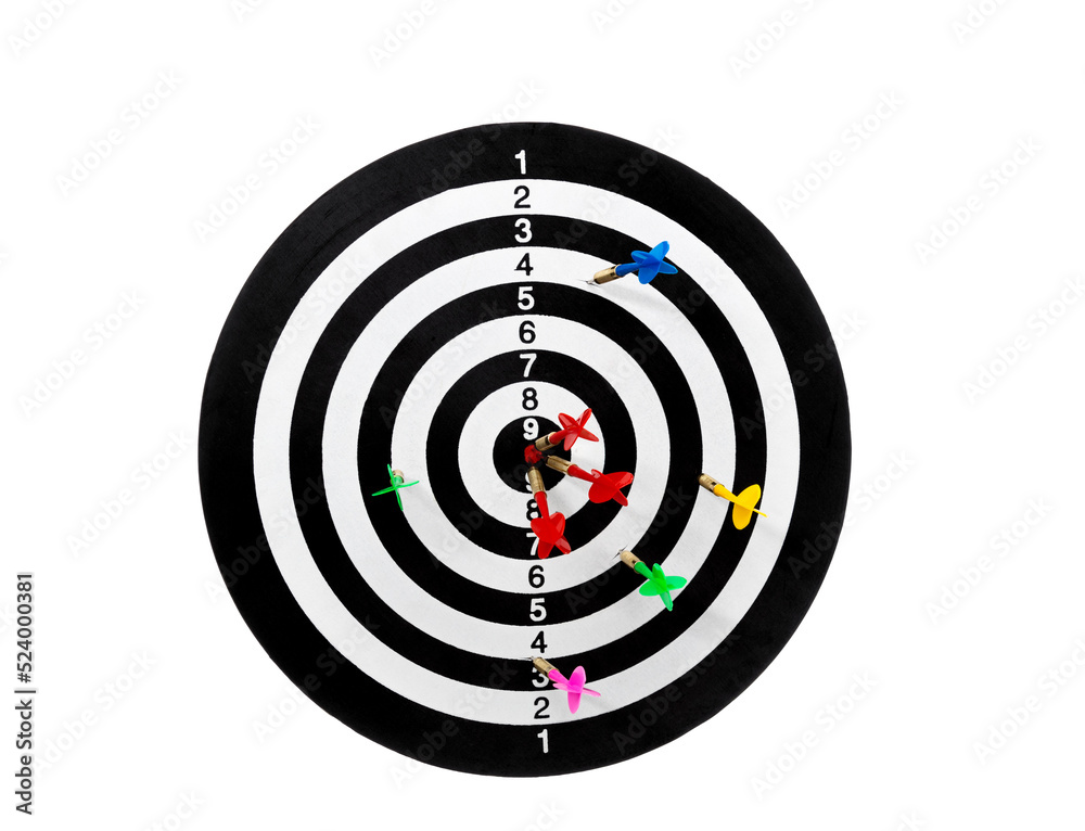 Target with group of darts Target with group of darts
